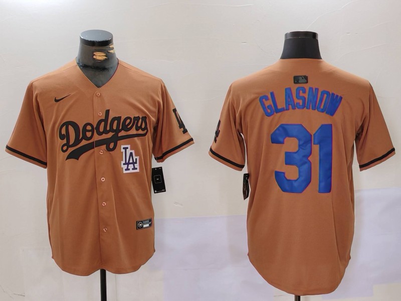Men Los Angeles Dodgers #31 Glasnow army green joint name 2024 Nike MLB Jersey style 6->los angeles dodgers->MLB Jersey